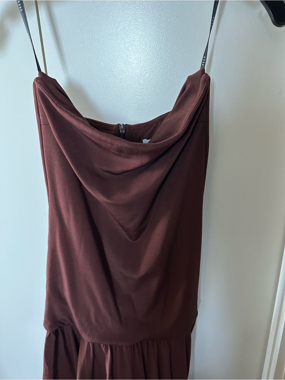 ESSE Illi Strapless Maxi Dress in chocolate brown size XS - Picture 6 of 6